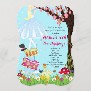 Alice i Wonderland Birthday-inbjudan Inbjudningar