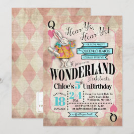 Alice i Wonderland Birthday-inbjudan Inbjudningar