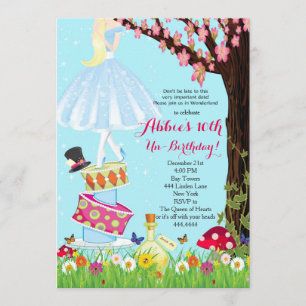 Alice i Wonderland Birthday-inbjudan Inbjudningar