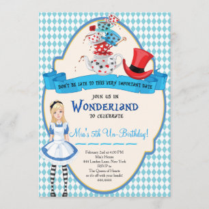 Alice i Wonderland Birthday-inbjudan Inbjudningar