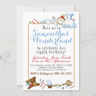 Alice i Wonderland Birthday-inbjudan Inbjudningar
