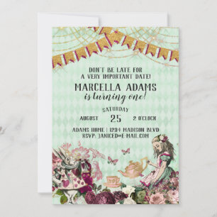 Alice i Wonderland Birthday-inbjudan Inbjudningar