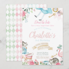 Alice i Wonderland Birthday Inbjudningar