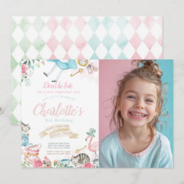 Alice i Wonderland Birthday Inbjudningar