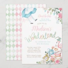 Alice i Wonderland Birthday Inbjudningar