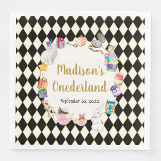 Alice i Wonderland Birthday Onederland Napkins Pappersservett