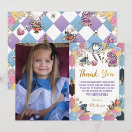 Alice i Wonderland Birthday Photo Bild Tack Kort