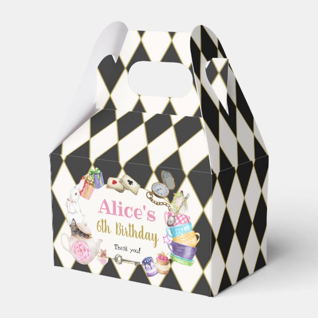 Alice i Wonderland Birthday Presentaskar (Framsidan Sidan)