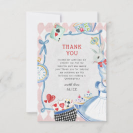 Alice i Wonderland Birthday Tack Kort
