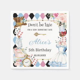 Alice i Wonderland Birthday Tea Party Pappersservett