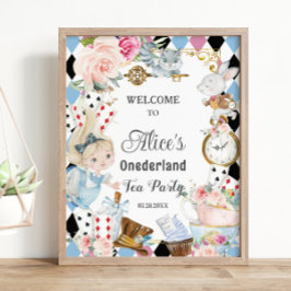 Alice i Wonderland Birthday Tea Party Välkommen Poster