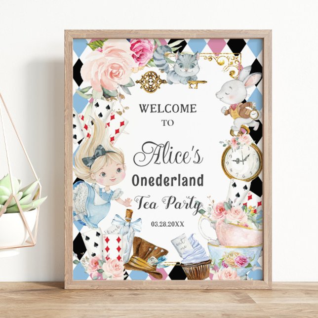 Alice i Wonderland Birthday Tea Party Välkommen Poster (Skapare uppladdad)