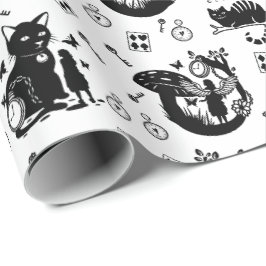 Alice i Wonderland Black and White Design Design Presentpapper