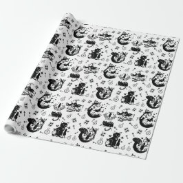 Alice i Wonderland Black and White Design Design Presentpapper