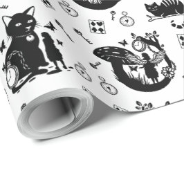Alice i Wonderland Black and White Design Design Presentpapper