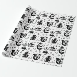 Alice i Wonderland Black and White Design Design Presentpapper