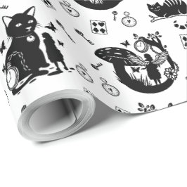 Alice i Wonderland Black and White Design Design Presentpapper