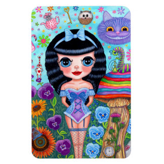 Alice i Wonderland Black Hair Cheshire Cat Cute Magnet