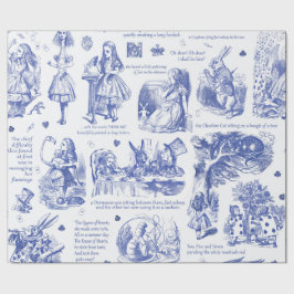 Alice i Wonderland Blue Toile Quotes Presentpapper
