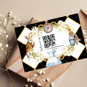 Alice i Wonderland Bröllop qr-kod OSA kort