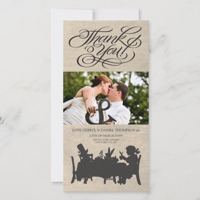 Alice i Wonderland Bröllop Tack-fotokort Tack Kort (Framsida)