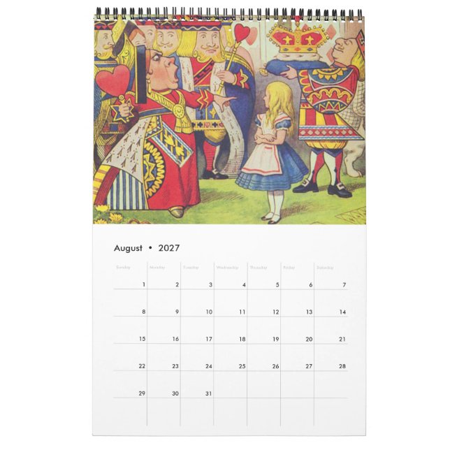 Alice i Wonderland Calendar Kalender (Aug 2027)