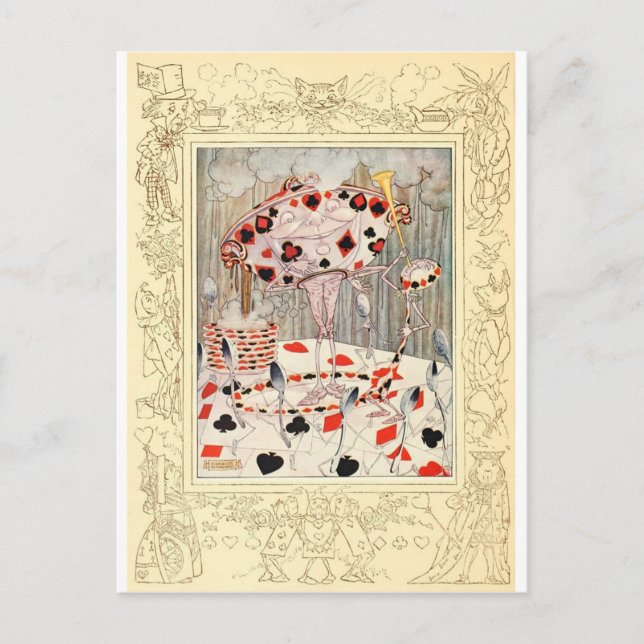 Alice i Wonderland Card Battle Vykort (Framsida)