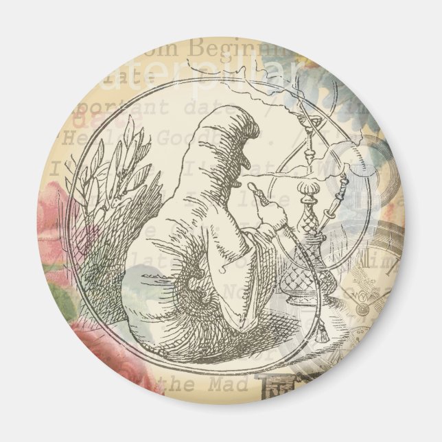 Alice i Wonderland Caterpelare: Original Tenniel Magnet (Framsidan)