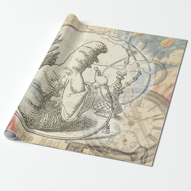 Alice i Wonderland Caterpelare: Original Tenniel Presentpapper (Utrullad)