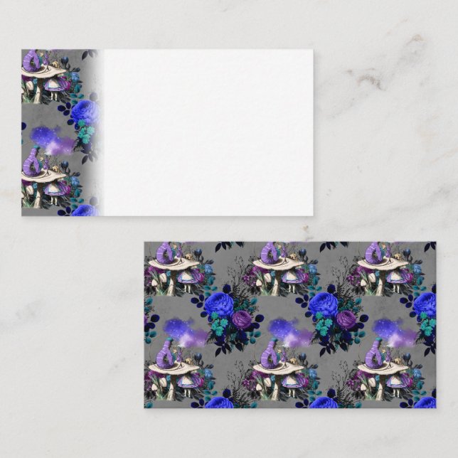 Alice i Wonderland Caterpelare Smowers Flowers Placeringskort (Fram/baksida)