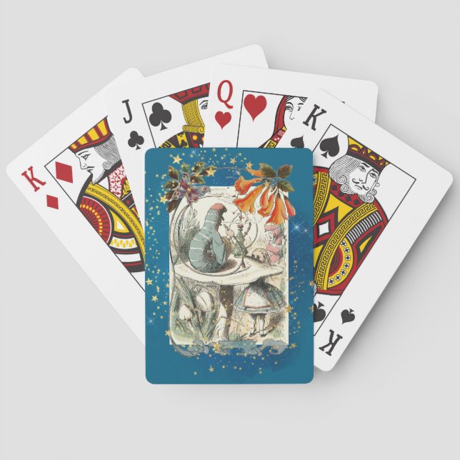 Alice i Wonderland & Caterpelare Vintage Stil Casinokort (Baksidan)