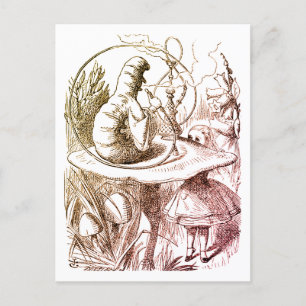 Alice i Wonderland Caterpelaren Smoking Beige Vykort