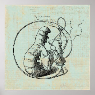 Alice i Wonderland Caterpelaren Smoking Hookah Poster