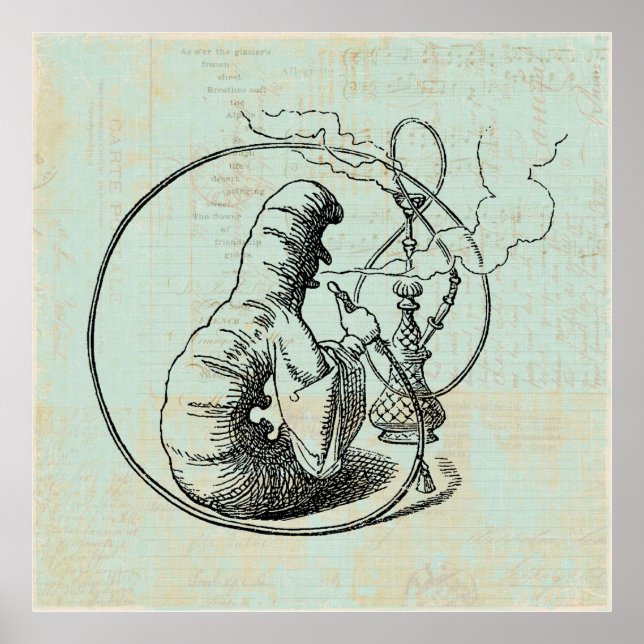 Alice i Wonderland Caterpelaren Smoking Hookah Poster (Framsidan)