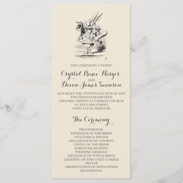 Alice i Wonderland Ceremony-programmet Program (Framsida)