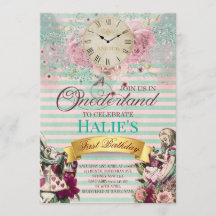 Alice i Wonderland Chalkboard första födelsedag