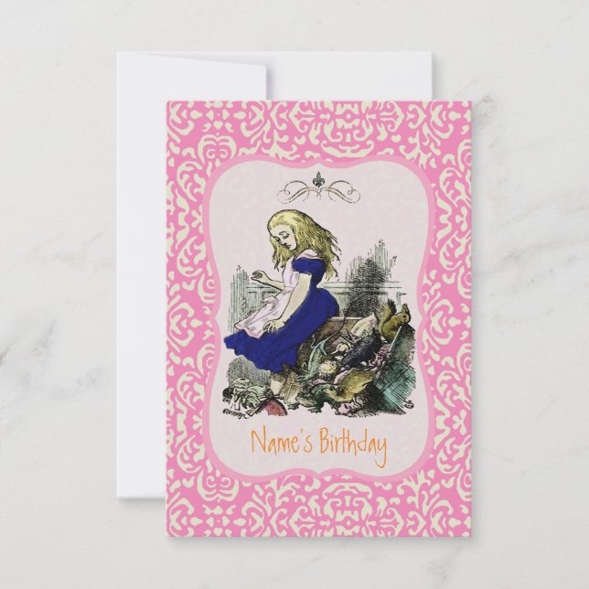 Alice i Wonderland CHANGE FÄRG- Inbjudan/OSA Inbjudningar (Framsida)