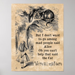 Alice i Wonderland; Cheshire Cat Alice Poster