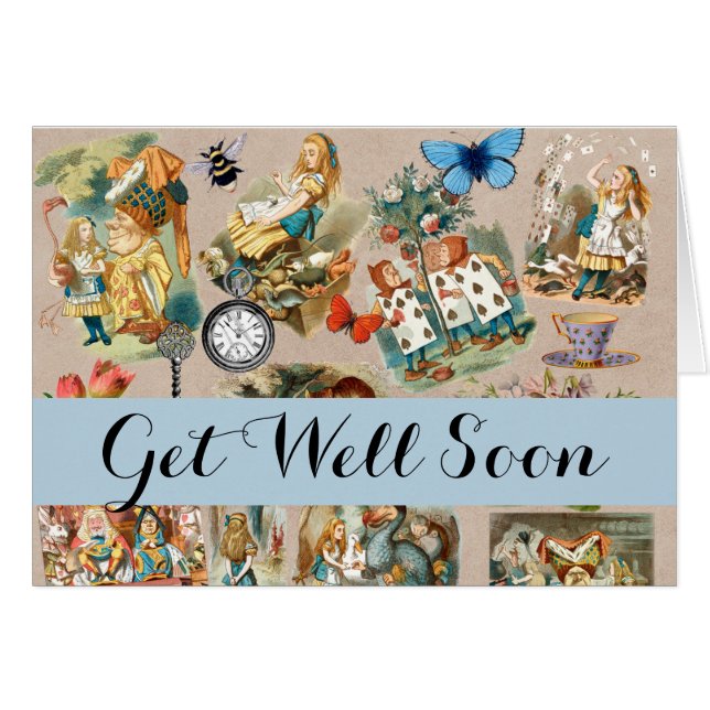 Alice i Wonderland Cheshire Cat Characters Hälsningskort (Framsidan Horizontal)