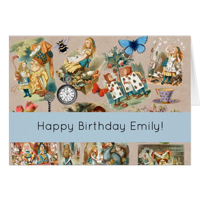 Alice i Wonderland Cheshire Cat Characters Hälsningskort (Framsidan Horizontal)