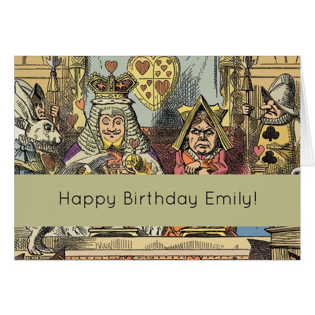 Alice i Wonderland Cheshire Cat Characters Hälsningskort (Framsidan Horizontal)