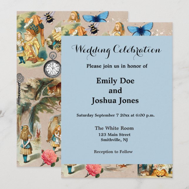 Alice i Wonderland Cheshire Cat Characters Inbjudningar (Fram/baksida)