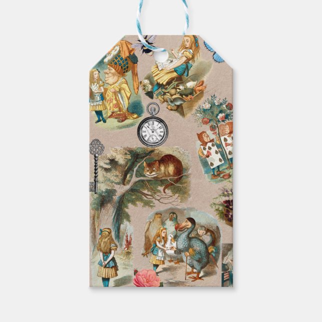 Alice i Wonderland Cheshire Cat Characters Presentetikett (Framsidan)