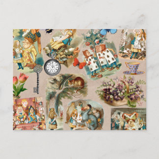 Alice i Wonderland Cheshire Cat Characters Vykort