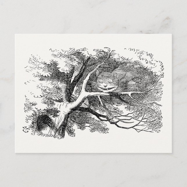 Alice i Wonderland - Cheshire Cat Fading to Smile Vykort (Framsida)