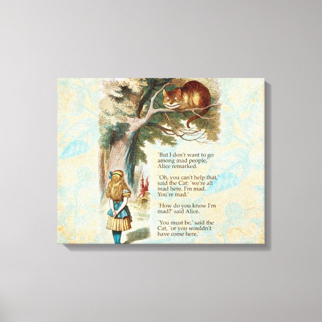 Alice i Wonderland Cheshire Cat Mad Canvastryck (Framsida)