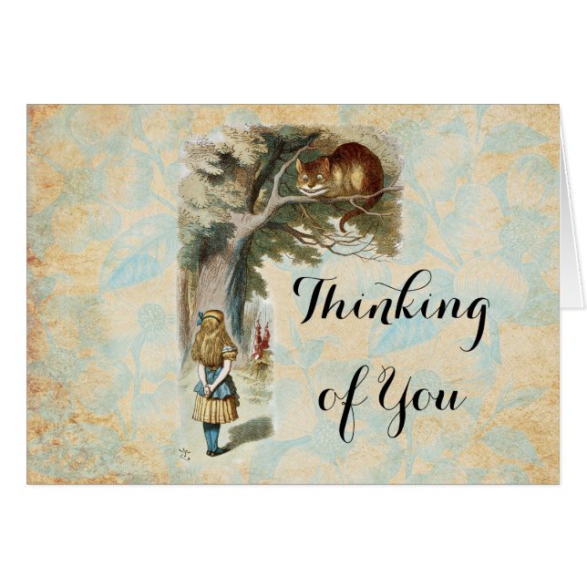 Alice i Wonderland Cheshire Cat Mad Hälsningskort (Framsidan Horizontal)