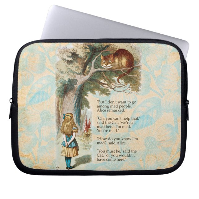 Alice i Wonderland Cheshire Cat Mad Laptop Fodral (Framsidan)
