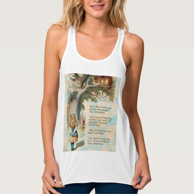 Alice i Wonderland Cheshire Cat Mad Linne Med Racerback (Framsida)