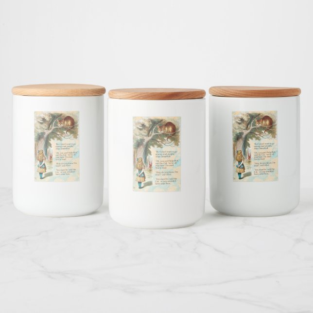 Alice i Wonderland Cheshire Cat Mad Mat Etikett (Flaskor)